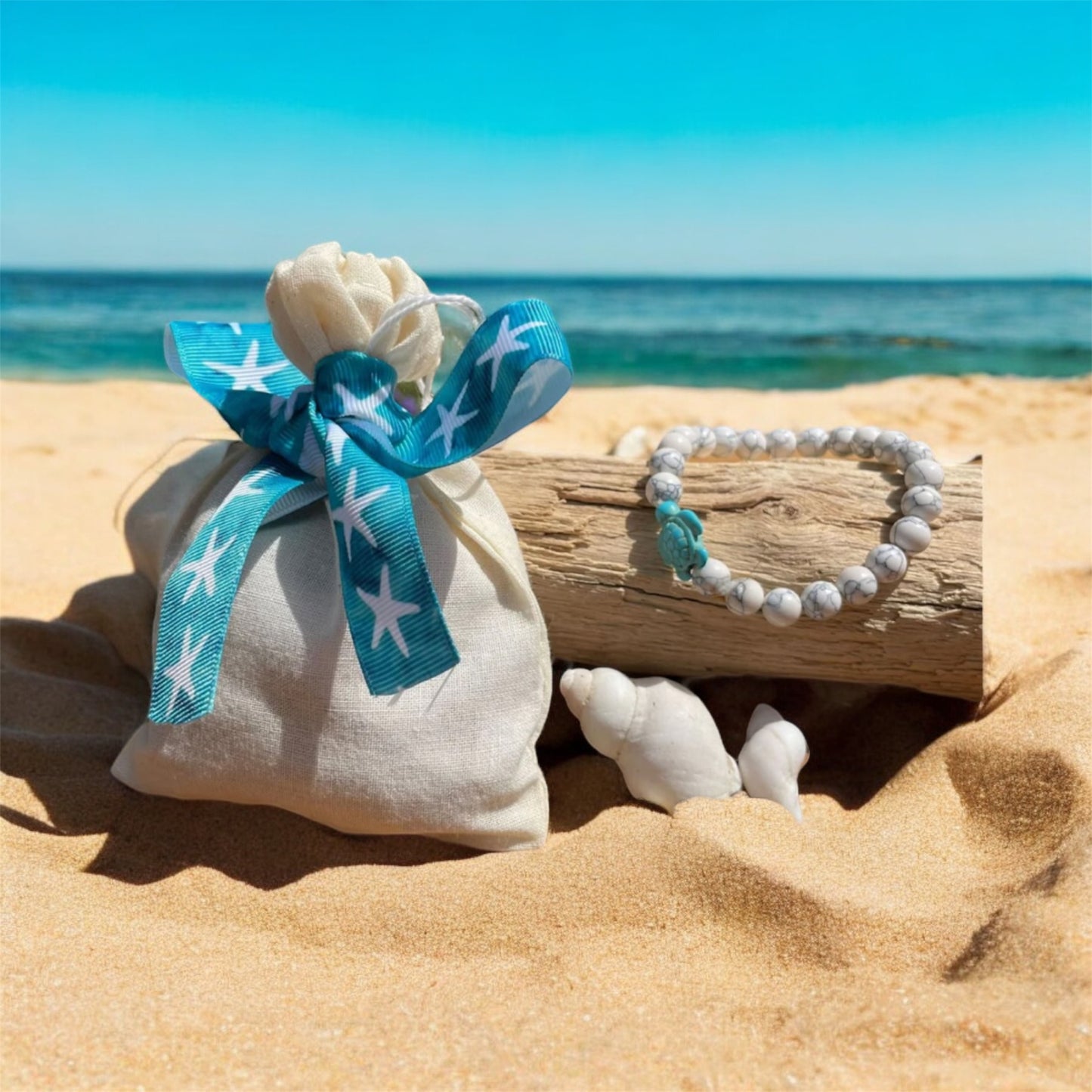 Filled Party Bag - White Stone Sea Turtle Bracelet