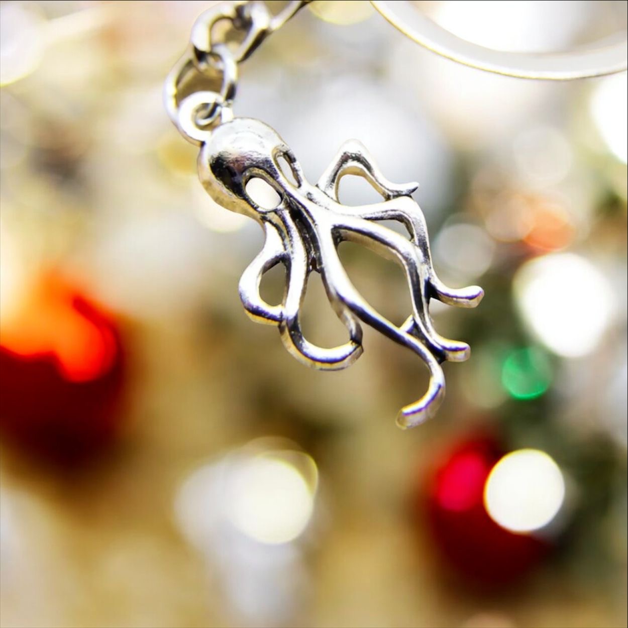Silver Octopus Keyring