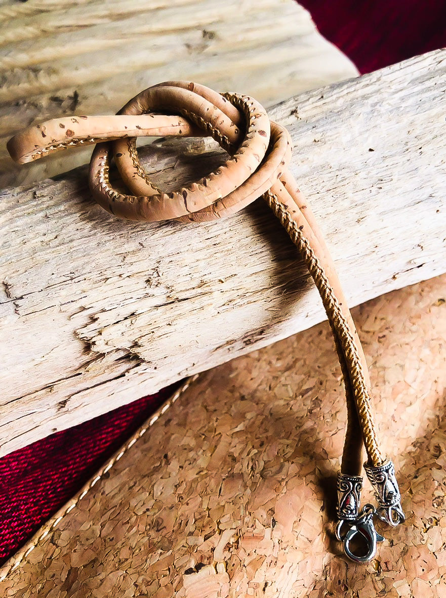 Cork Leather Choker Tied in knot