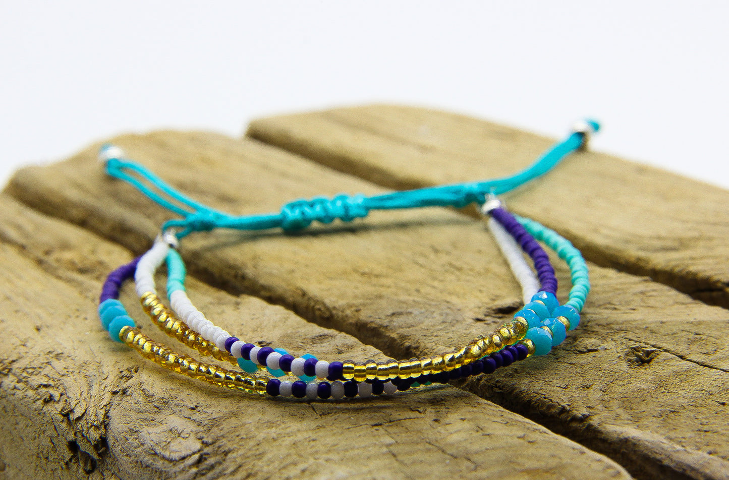 Multi-strand beaded anklet