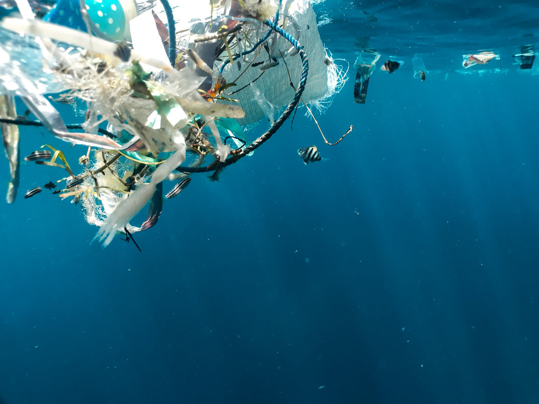 Plastic Waste Floating in the Ocean 