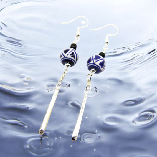 Sairee Beach - Silver-Plated Drop Earrings