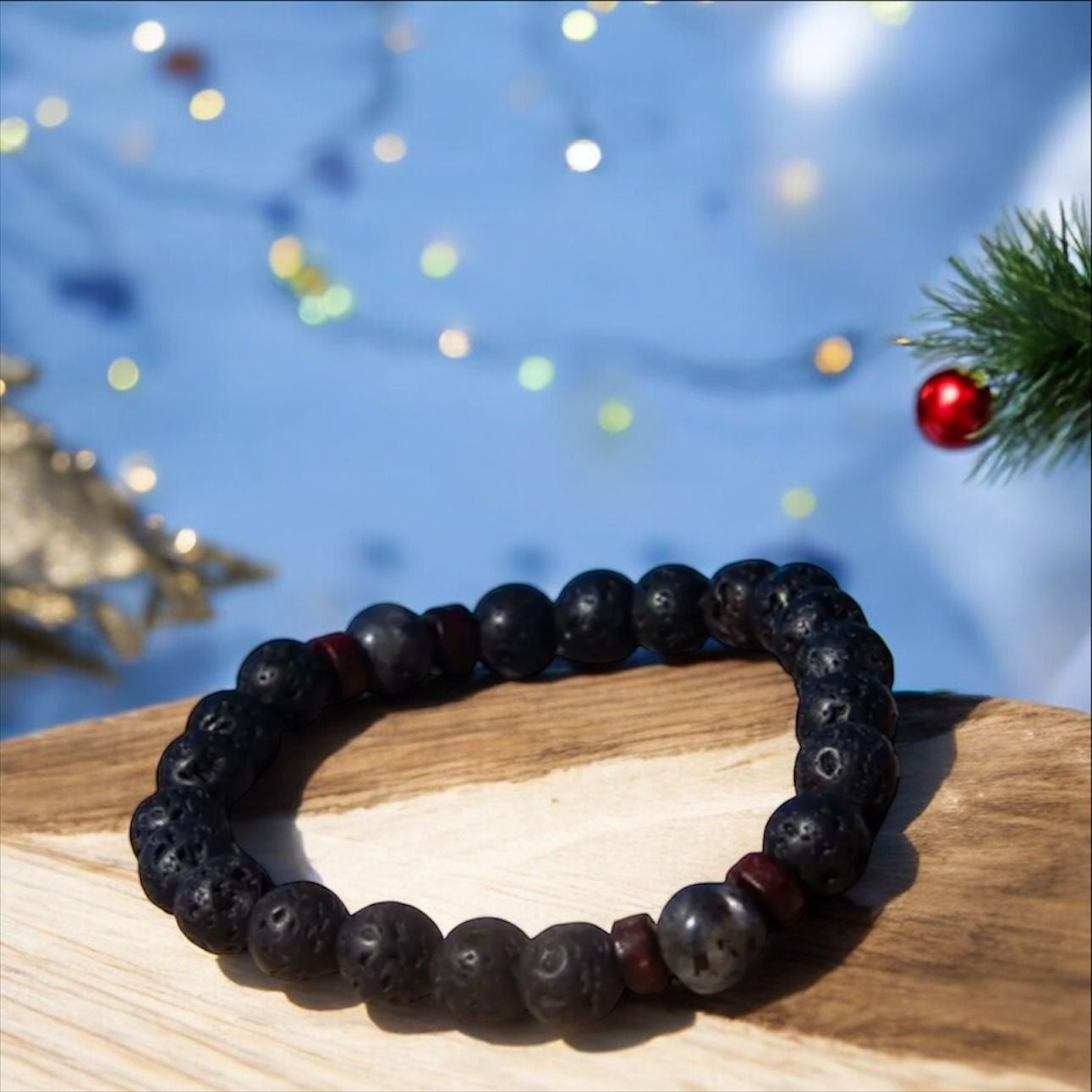 Lava Stone Tibetan Bracelet