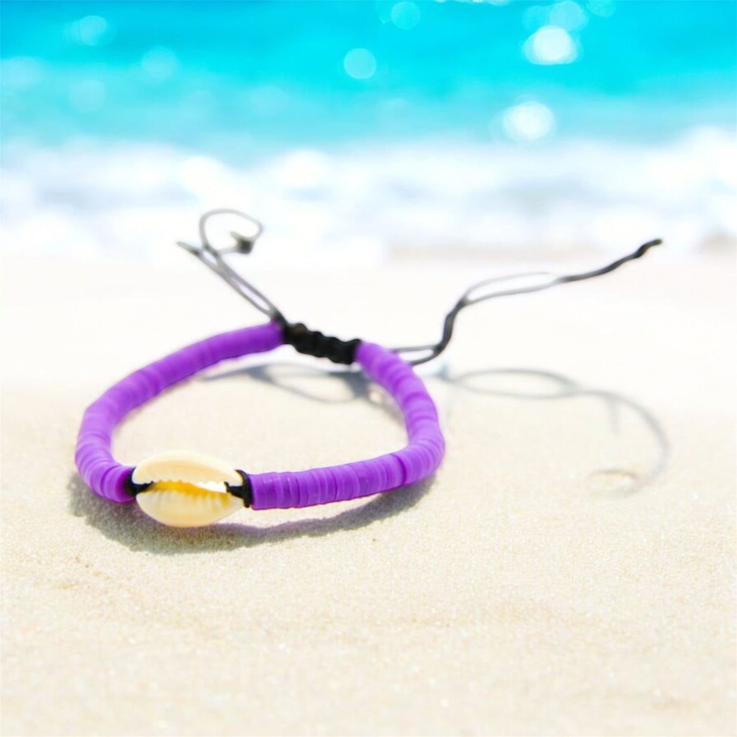 Braided Sea Bracelet with Cowrie Shell - 4 Colours