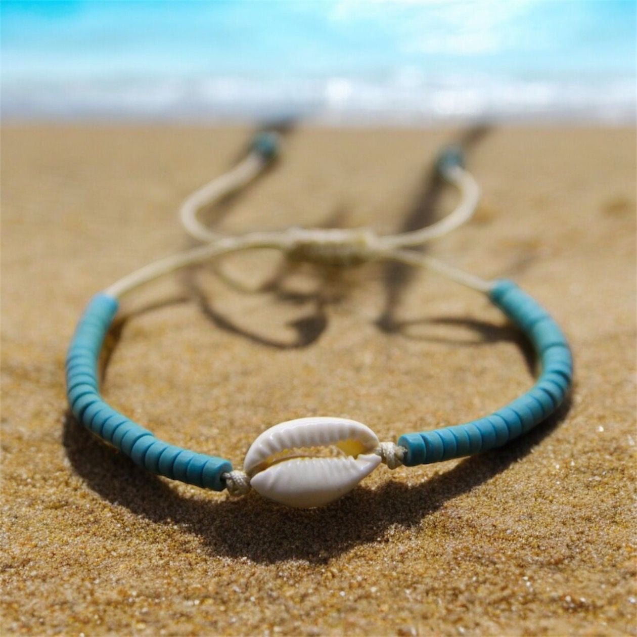 Kassiopi - Beach Bracelet/Anklet with Cowrie Shell