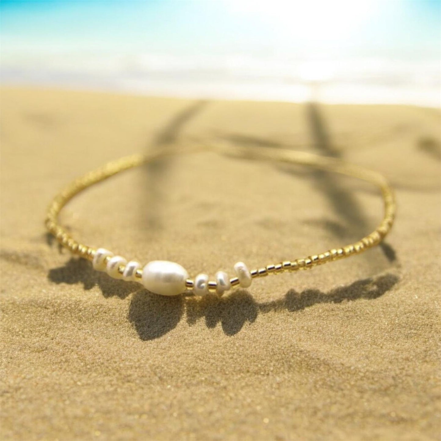 Haku - Miyuki Seed Bead Bracelet with Freshwater Pearls