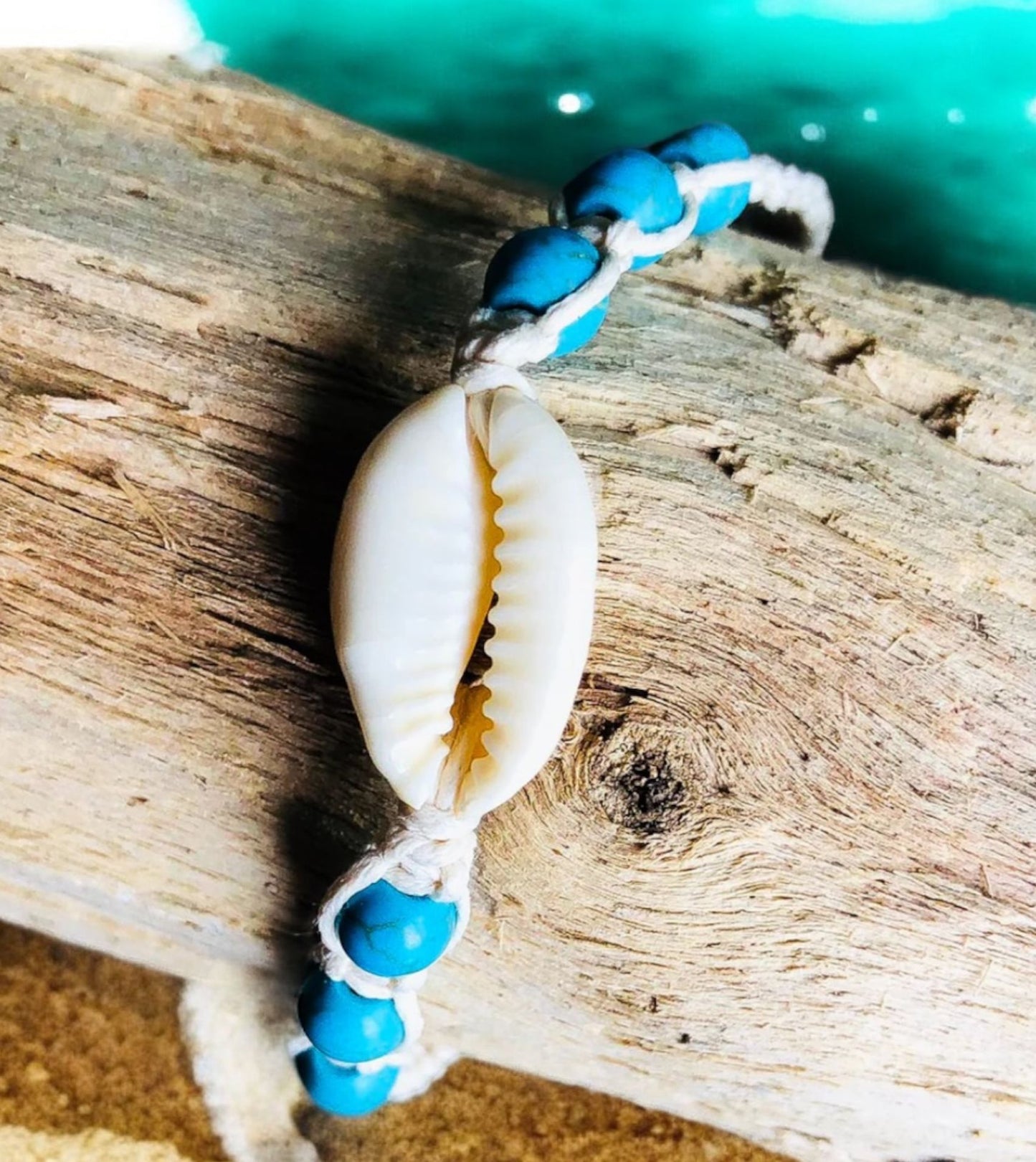 Blue Braided Cowrie Surf Bracelet