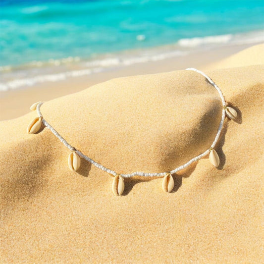 Kailua Beach - Beaded Belly Chain with Cowrie Shells