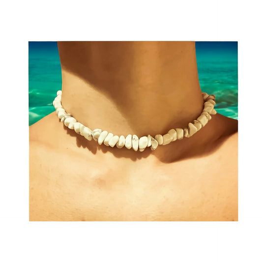 White Howlite Stone Choker