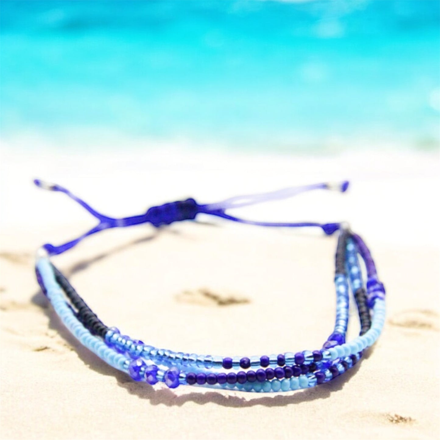 Kamari - Deep Blue & Turquoise Seed Bead Bracelet