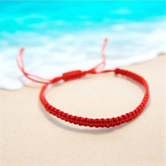 Kokkini - Red Braided Friendship Bracelet / Anklet