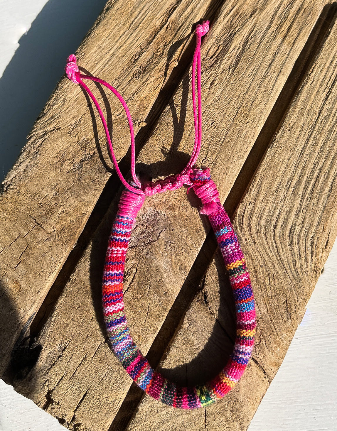 Pink Woven Bracelet