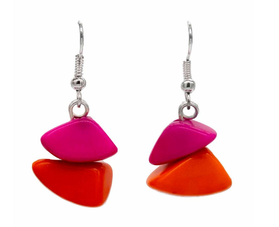 Vibrant Tagua Seed Earrings