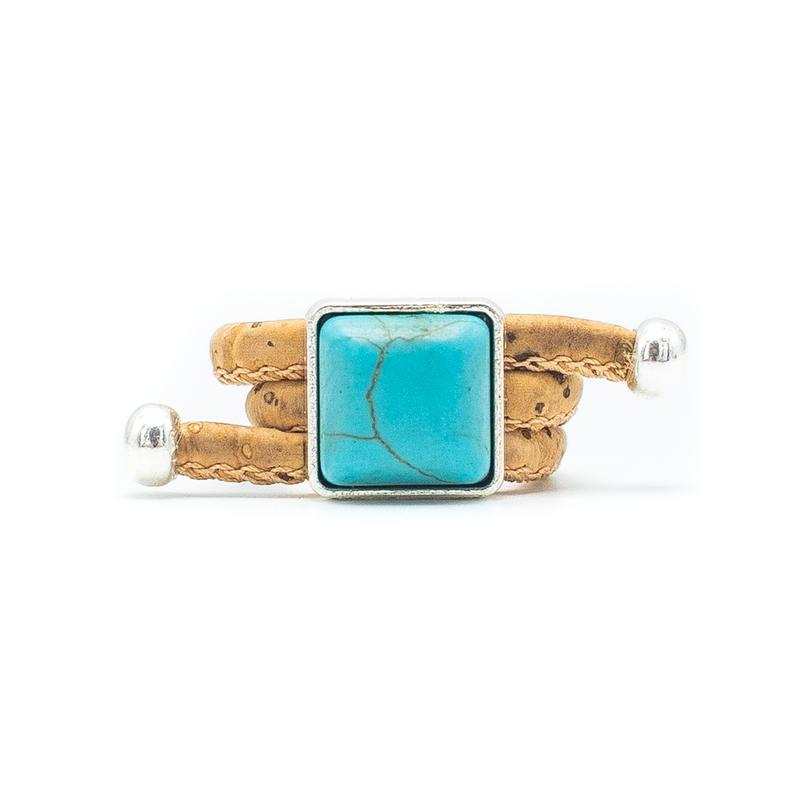 Cork Ring with Turquoise Gemstone