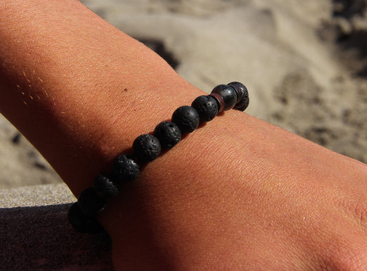 Lava Stone Tibetan Bracelet