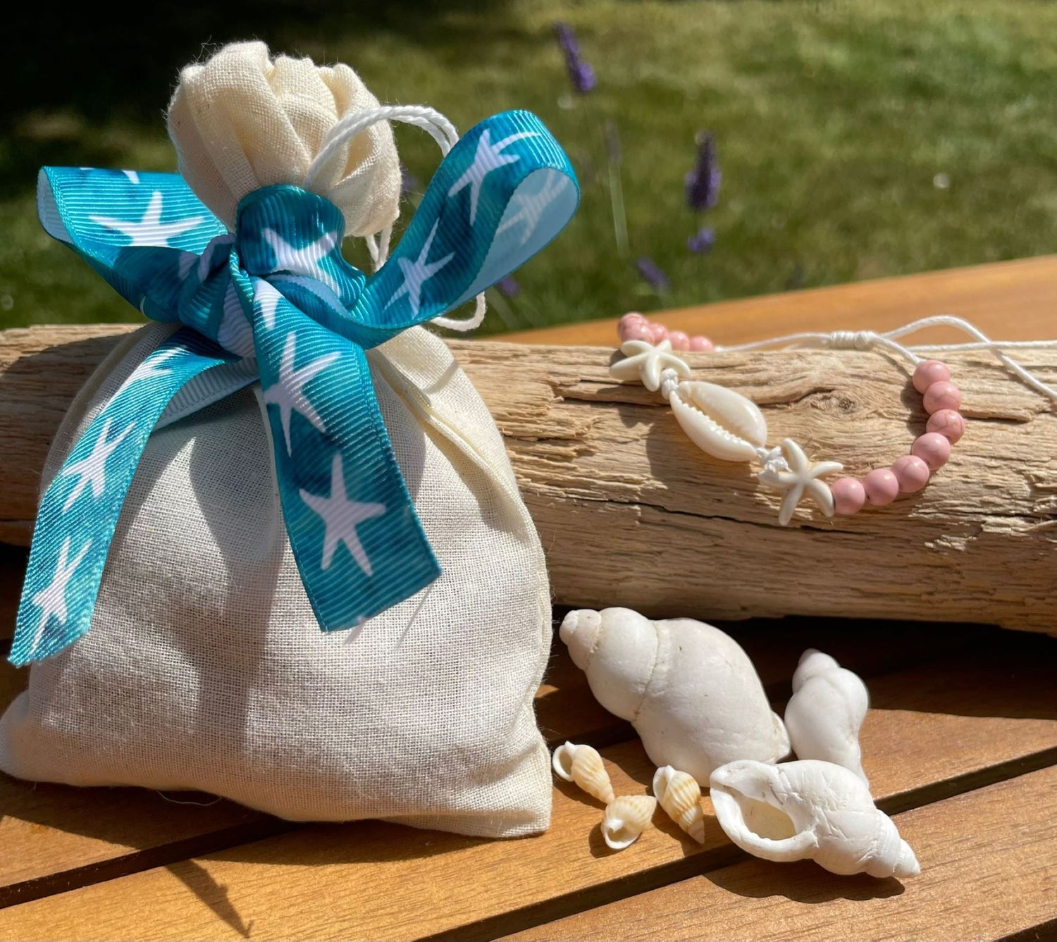 Pink Beach Bracelet in filled party bag