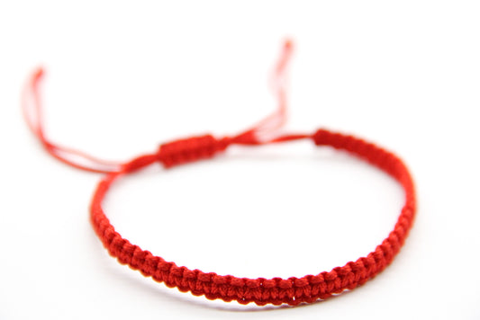 Red braided friendnship bracelet 