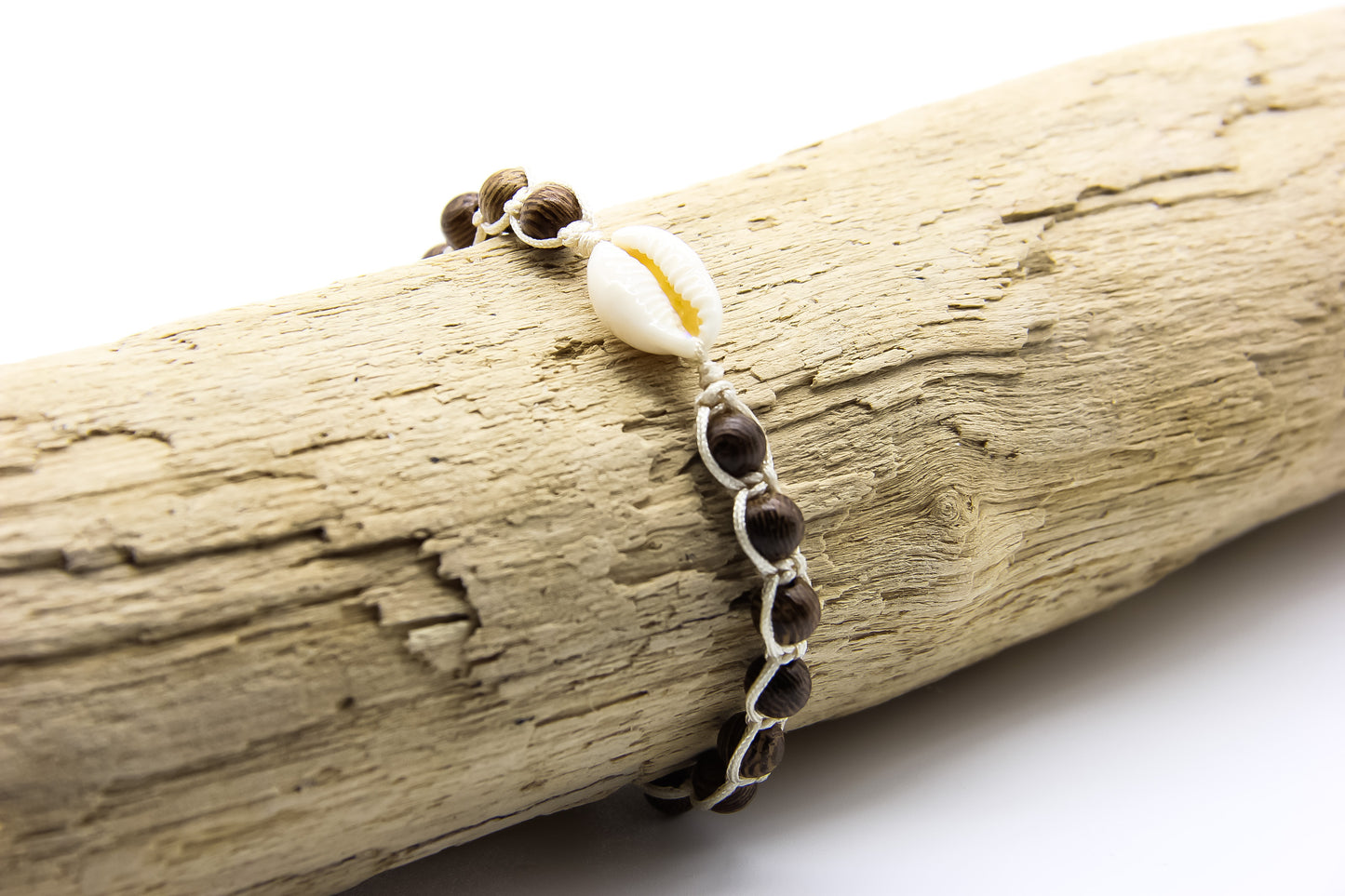 Mirissa - Braided Beach Bracelet with Solid Wood Beads